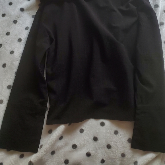 OAK + FORT Black off shoulder one sided button shirt - Picture 3 of 4